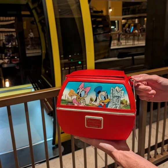 NEW Disney Parks Loungefly Skyliner Shoulder Bag Purse Mickey Mouse Donald Duck - Picture 2 of 10